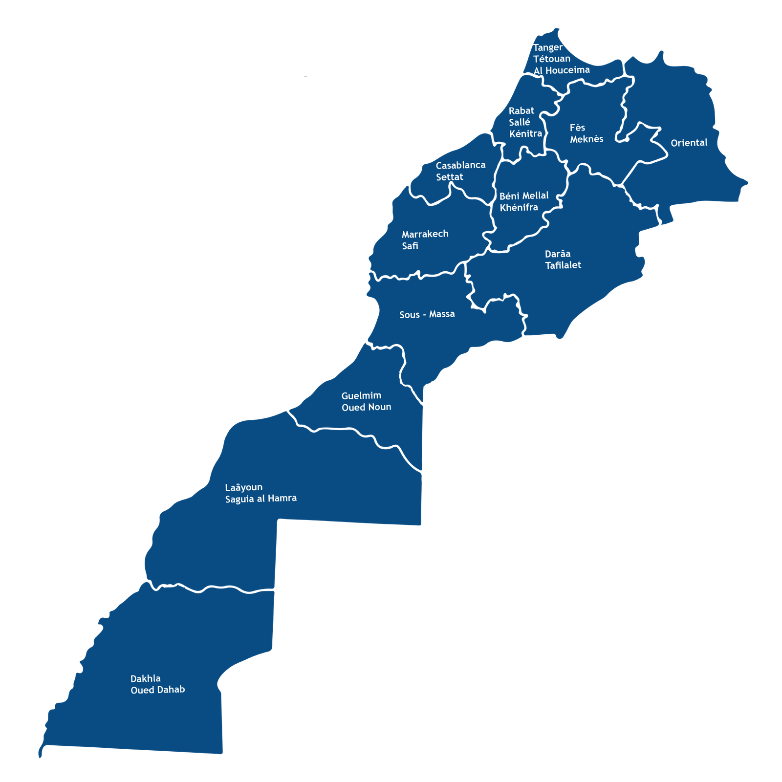 Carte des régions du Maroc